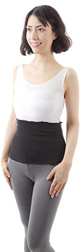 Kenbi mirai Silk Protein HARAMAKI Belly Warmer Free Size W(25-33) Waist Warmer Made in Japan Black Stomach Wrap