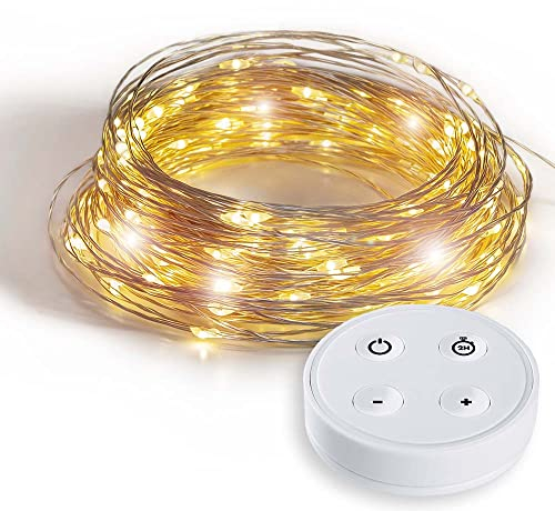 GuirLED - Mini-LED-Lichterkette USB – kabellose Fernbedienung – 2-Stunden-Timer – 4 Intensitäten – 2 A USB-Netzteil im Lieferumfang enthalten – 200 LEDs 20 Meter – Silberfaden