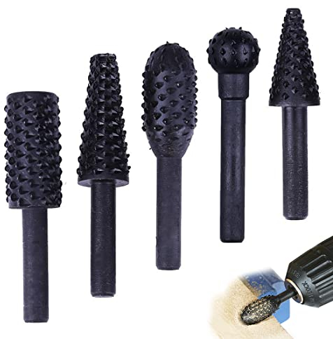 Amindz Fresas Carburo De Tungsteno,De carburo cementado con vástago de 6.2mm, broca, carpintería DIY, tallado, pulido de metal, grabado y perforación(5pcs)