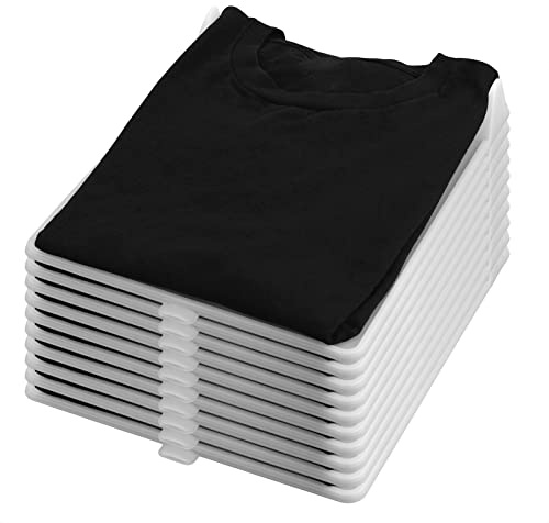 Adorila 10 Pack T Shirt Organizer Closet Organizer Clothing Trays, Folding Clothes Board Stackable, Shirt Receipt Board Organizer