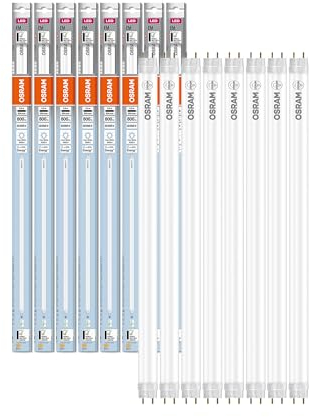 OSRAM LED TUBE T8 18 EM PC 600 mm, tubo LED lineare, 6.6W, 800lm, 4000K, luce bianca fredda, sostituzione LED per tubi fluorescenti T8 con attacco G13, lunga durata, basso consumo energetico