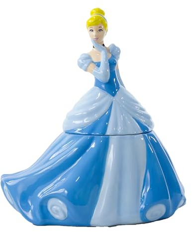 Dinsey Princess Figural Cookie Jar | Cute Ceramic Housewarming Gifts For Men and Women And Kids | Official Licensee | 1 Set (Cinderella)