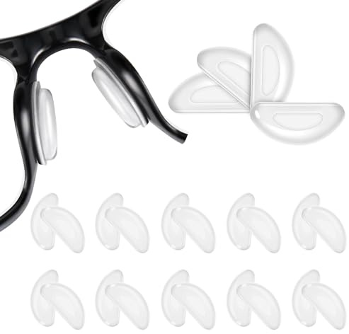 CPYJW 12 Paires Accessoires Pour Lunettes,Anti Glisse Lunettes Protection Nez Capsule Nasale En Forme De D Pour Lunettes Patch Nasal Souple En Silicone Accrue Patch Anti-Indentation