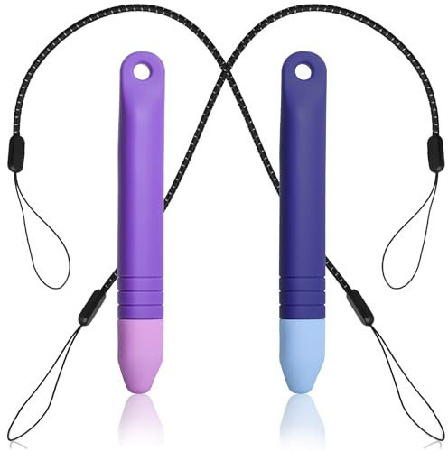 2 Stylos Stylet Kid-Friendly, Stylet pour Tablette, Stylet pour Enfants, Compatible avec Tous Les appareils à écran Tactile, Stylet en Silicone sûr et Durable (Bleu + Violet)