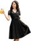 Dirndl Damen Trachtenkleid Inkl. Dirndlbluse und DirndlschüRze 3 Teilig füR Bayerisches Oktoberfest Halloween Karneval (Schwarz, 36)