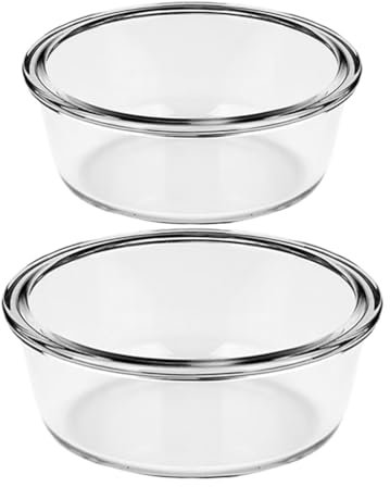 PRETYZOOM 2 cuencos para la freidora de aire caliente, olla de cristal, freidoras de aire caliente, cuenco para sopa, vajilla, frutero, ensaladera de cristal, cuenco para mezclar