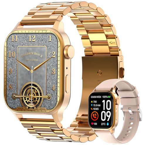 Homailida Smartwatch Uomo Donna con 2 Cinturini, 1.85 Orologio Digitale con Rispondi/Effettua Chiamate, 100+ Modalità Sportive Fitness Tracker con Monitoraggio del Sonno/Contapassi per IOS/Android