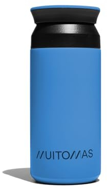 Muitomas Borraccia Termica 350ml - Leggera e Portatile in Acciaio, Design Elegante con Chiusura Ermetica - Colore Blu Ottanio