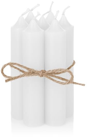 Nordstern Stabkerzen 6er Pack - Kleine Kerzen für Kerzenhalter, Adventskranz oder als Baumkerze - Ideale Tisch Deko für Hochzeit oder Weihnachten - 11 x 2,2 cm (Weiß)