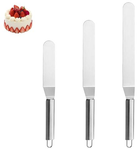 Uzndq 2 Stück Tortenmesser,Winkelpalette,Winkelpalette Edelstahl Set, Tortenspachtel, Tortenmesser, Winkelpalette Torte, Streichpalette Für Torten