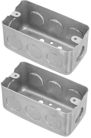 Anneome 2pcs Metal Electrical Junction Box Surface Mounted Outlet Box Weather-Resistant Construction for and Outlet Installation for Home and Commercial Use