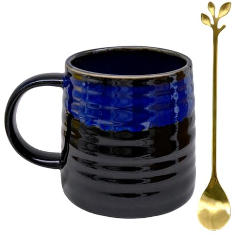 Fahibin 450ml Taza De Té Grande con Asa,Taza De Té Grande Mango Hechas a Man,Leche Mug,Tazas de capuchino Para Leche, Café, Bebidas