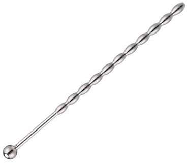 Hästöga Metall Urethral Plug Gourd Pull Bead Stainless Steel Dilator för manliga och nybörjare Masturbatorer (155mm)
