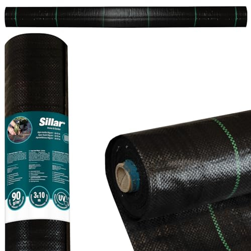 Sillar ogrässkyddsfolie, trädgårdsfolie, vattengenomsläpplig, rivbeständig, med hög UV-stabilitet (90 g/m²) 3x10m
