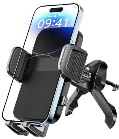 Brencco Soporte para Movil Coche Rejilla de Ventilación Metálico & Doble Pata Universales Suporte Telemovel Carro 360° Rotación para Smartphones 4.0''-7.0''