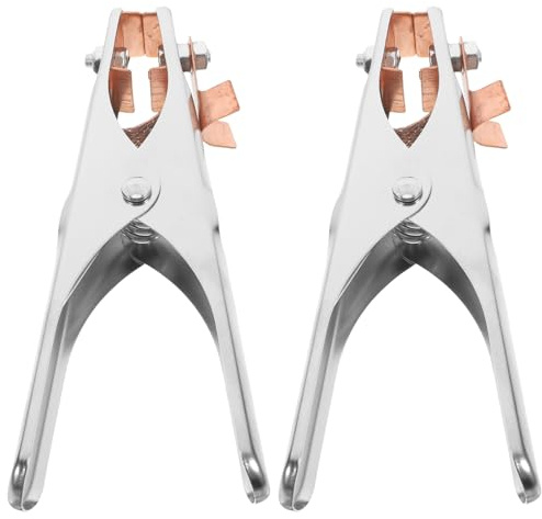 FUTUREORYY 2 piezas Pinza Tierra para Soldadura Abrazaderas Metálicas de Alta Conductividad para Cable de Masa Clip de Conexión Seguro y Estable para Equipos de Soldadura Manual