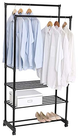 HTI-Line Kleiderständer Lena 3 Schuhablage Garderobenwagen Kleiderstange Offene Garderobe Regal Garderobe