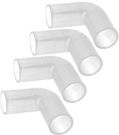 N/A Plastic Fish Tank L Shaped 90 Degree Tube Elbow Pipe Fitting Connectors 4pcs