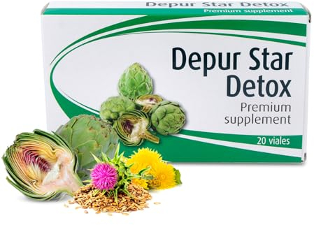 Espadiet Depur Star Detox – Desintoxicación del Organismo – Salud Hepática – Dietas Depurativas - Con Rábano negro, Alcachofera, Diente de león, Cardo Mariano, Desmodium, Colina – 20 Viales de 10ml