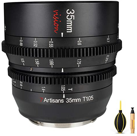 7artisans Vision 35 mm T1.05 - Obiettivo APS-C full frame focale manuale obiettivo cinema grandangolare per supporto Sigma e videocamera cine-