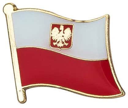 Polish Naval Crest National Flag Metal Enamel Pin Badge – Poland Patriotic Lapel Brooch 1.9 x 1.6 cm – Red and White with Eagle Emblem