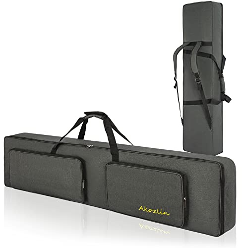 AKOZLIN 88 Key Keyboard Bag Portable Electric Piano Padded Case Gig Bag Universal Waterproof Oxford Thicken Gig Bag with 10mm Pearl Padded 54.3×14.1×6.6