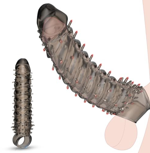2024-Neu Penishülle Penismanschetten mit Hodenring Penisringe Cockring,Penis Sleeve Herren Penis Hülle für Penisvergrößerung und Penis Verlängerung,Sexspielzeug für Paare Extrem Sex (Schwarz)