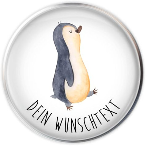 Mr. & Mrs. Panda Personalisierter Waschbecken Stöpsel Pinguin marschieren - Personalisierte Geschenke, Personalisierter Waschbeckenstöpsel,