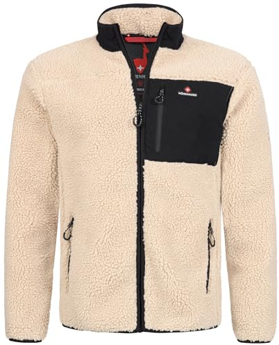 Höhenhorn Birkkar - Giacca invernale da uomo in pile Teddy, foderata, beige., XXL