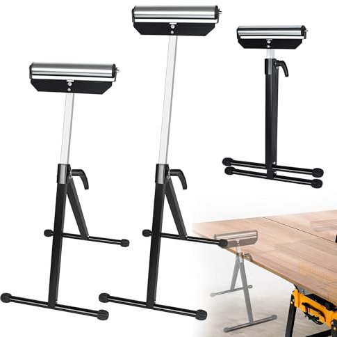 ROSEJANE 2er Set Rollenböcke, Klappbare Rollenbock Höhenverstellbar 68-108CM, Klappbock Rollenständer mit Rutschfeste Gummifüße bis 60 kg