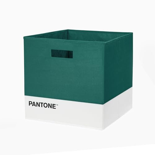 PANTONE Scatola Porta Oggetti Multiuso per Cubo Contenitore Giochi Bambini e Organizer Armadio Salvaspazio, Cesto Portaoggetti Pieghevole anche per Librerie, Cesta Giochi Bambini 32,5x32,5x32,5 cm
