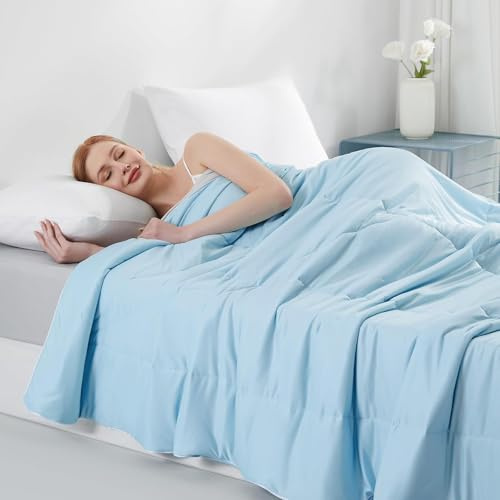 Elegear Edredón de Enfriamiento de Verano, Fibra de Enfriamiento Japonés Q-MAX> 0,5, Absorber El Calor del Cuerpo para Fresco, Edredón de Ligero para Adultos, Niños, Bebés(Azul Grisáceo,200 x 220cm)