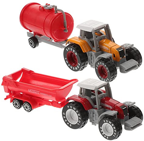 Generisch 2st Bauernhofwagen -Traktor- Spielzeuglastwagen -Bauernhof-LKW Kleinkind-LKW-Modell Fahrzeugmodell Für Kinderauto Plastik