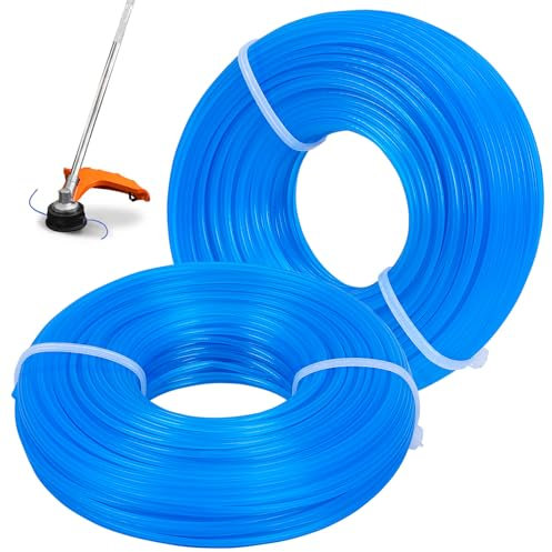 Fil en nylon de 1,6 mm - 100 m - Rond - Solide - Pour débroussailleuse de jardin, débroussailleuse électrique (bleu)