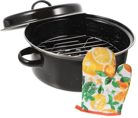 FUNOMOCYA Daily Use Roasting Pot Sweet Potato Roasting Pan Cooking Pot Oven Safe Non-Stick Surface Random Style