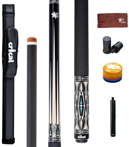 CRICAL Carbon Fiber Pool Cue Stick CXD Series Professional Pool Sticks with Super Low Deflection Pro Taper Shaft Pool Cue Tournament Level Billiard Cues with 12.5mm Tip (Precise Easy to Control)