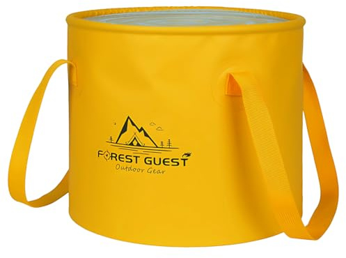 VINSPIRE Multifunctional Collapsible Bucket, Waterproof Folding Bucket, Handy Foldable bucket, Lightweight PVC Foldable with Sturdy Handles for Camping, Cleaning & Plumbing Tasks (20L Yellow)