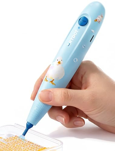 ARTDOT Bolígrafo Eléctrico de Vacío Inalámbrico Sin Cera para Diamond Painting, Lápiz Eléctrico con Puntas de Metal, Accesorios para Pintura de Diamante, Recargable y Duradero para Adultos