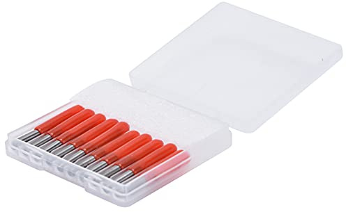 Aramox Mèches de Gravure CNC en Acier au Tungstène, Tige de 3.175mm, 1 Flûte, Embout en V pour PCB, Acrylique, Bois, Plastique, Fabrication de Panneaux de Lettrage, 10 Pièces (3.175*0.8*3mm)