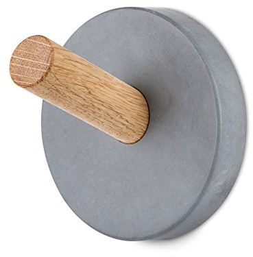 Korn Produkte Hang Loose – der Garderobenhaken, hochwertige Beton-Holz-Kombination - für Bad, Flur oder Küche (Beton: grau, Eiche)