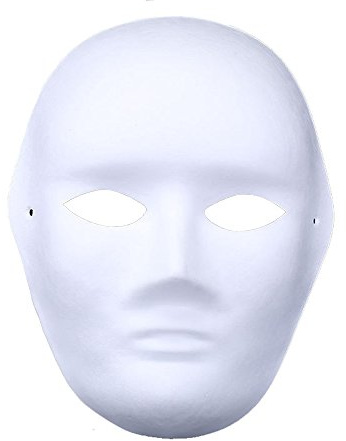 Himine 9 PCS DIY White Paper Mask Blank Hand Painted Mask (Male)