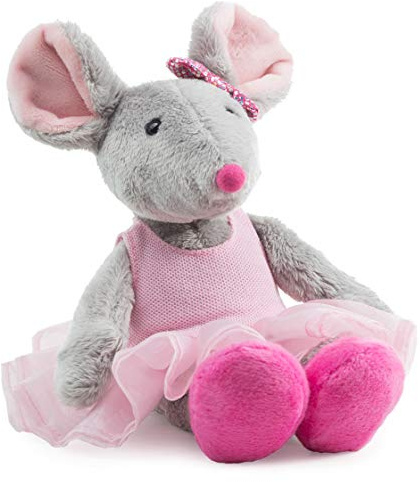 Plüsch Ballett-Maus - Schaffer 5650 - Kuscheltier Maus – Weiches Plüschtier im Ballerina-Design, Stofftier für Babys & Kinder ab 0 Jahren, waschbar - Größe XS - 16 cm - grau-rosa