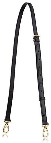 Allzedream handväska i äkta läder med ersättningsrem, crossbody-väska som är lång och justerbar (svart)