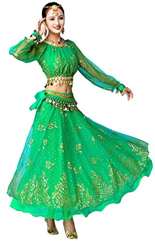 Grouptap Green Long-Sleeve Anarkali Salwar Kameez (Polyester, Green, 150-170 cm, 45-70 kg)