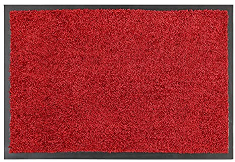 Carpido Fußmatte rot – Eingangsmatte innen – Schmutzfangmatte 60x90 cm – Läufer Flur rutschfest – Wohnzimmer Deko - Türmatte Sauberlaufmatte