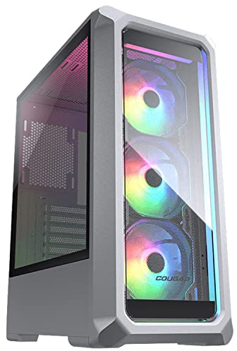 Cougar Gaming | BOITIER PC Gaming | Archon 2 RGB Blanc - Inclus 3 Ventilateurs ARGB - Verre trempé cristallin - Éclairage RVB - Refroidissement d'air - Juqu'à 6 Ventilateurs