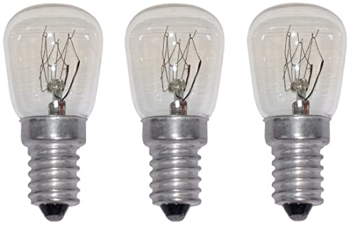 Provance 3er Set Kühlschranklampe E14 Fassung 15 Watt 55 Lumen klar 56x26 mm 2800 K warmweiß dimmbar Birne Glühbirne Kühlschrankbirne Kühlschrankleuchte