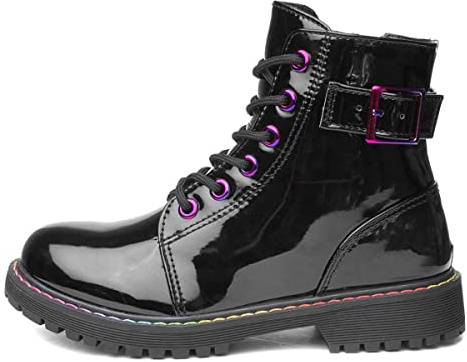 Lilley Riley Kids Black Patent Iridescent Boot - Size 4 UK - Black