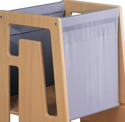 Tuki Entdeckertuch Grau - Rausfallschutz für Tuki Lernturm | Original Schweizer Design, 100% Baumwolle, Ab 9 Monaten, Bis 60°C waschbar