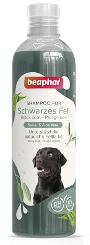 BEAPHAR - Shampoo Für Schwarzes Fell - Unterstützt Die Natürliche Fellfarbe - Hautfreundlich - Mit Salbei Und Aloe Vera - Ph-Neutral - 0% Parabene, Silikone - Frischer Duft - Vegan - 250 ml